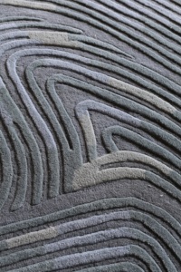 Tapis indien ovale à rayures, tufté à la main, en laine/Tencel, à poils longs, anti-déchirure, anti-taches - Product Image 2