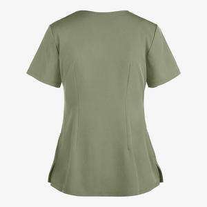New Arrival Women Medical <b>Scrub</b> <b>Top</b> Spandex/Polyester Knitted High Quality Medical <b>Scrub</b> Set Comfortable Hospital Nurse Uniforms - Product Image 2