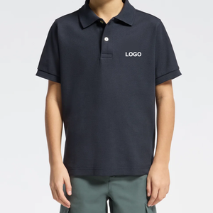 Polo en coton rouge uni avec logo pour uniforme scolaire enfant, personnalisable - Product Image 6