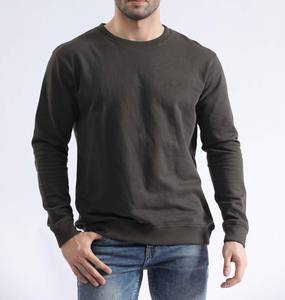 Sweat-shirts à col rond 100% coton 300GSM pour hommes, épaules tombantes, sweat-shirt lourd pour l'hiver avec logo brodé - Product Image 2