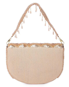 Monedero Vintage de Moda para Mujer, con Cuentas de Perlas, Bordado, Cadenas, Flores, Letras Decorativas, Cierre de Cremallera, Portátil - Product Image 5