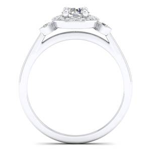 Nouvelles bagues REYES en argent sterling 925 avec moissanite ronde de 0,66 carat, plaquées or 14 carats et rhodium, bijoux de mariage originaux - Product Image 4
