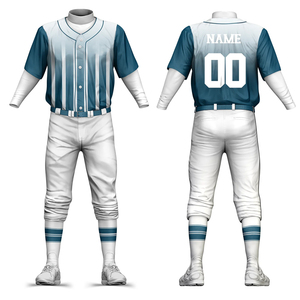 Conjunto de Uniforme de Béisbol Unisex Personalizado, 100% Poliéster, Transpirable, de Secado Rápido, Jersey y Pantalones Cortos Sublimados - Product Image 1