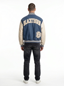 Chaqueta Varsity para Hombre al por Mayor, de Poliéster, Impermeable, Antibacteriana, Cortavientos, de Secado Rápido, 250g, Chaqueta Varsity de Otoño, Unisex, Tejida - Product Image 2