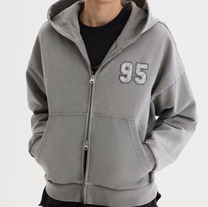 เสื้อฮู้ดดี้ผู้ชายผ้าฝ้ายหนาน้ำหนัก 360 กรัม ซิปคู่ สำหรับฤดูใบไม้ร่วง เป็นมิตรกับสิ่งแวดล้อม พิมพ์ลายแบบซับลิเมชั่น  ไม่มีโลโก้ - Product Image 1