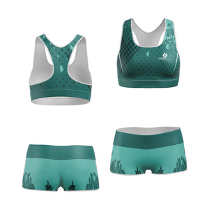 Factory Direct <b>Racer</b> <b>Back</b> Sports Bra and Shorts Set with Lightweight Breathable Fabric for Daily Activewear - Product Image 6