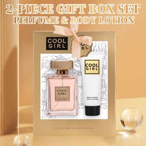 Coffret Cadeau Parfum Femme 2 Pièces : Spray Parfumé Longue Durée aux Aldehydes, Jasmin, Ylang-Ylang, Fleur d'Oranger et Bergamote & Lait Corporel dans un Coffret Cadeau - Product Image 1