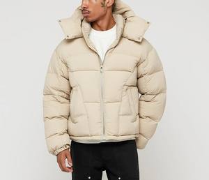 Vestes matelassées d'hiver pour hommes, entièrement personnalisables, de haute qualité, chaudes, style urbain, effet délavé, avec fermeture éclair intégrale, vente en gros - Product Image 2