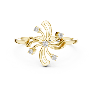Floral <b>Diamond</b> <b>Ring</b> Lab Grown <b>Diamond</b> Flower <b>Ring</b> Yellow Gold Fine Jewelry Factory Supplier Wedding Gift Luxury <b>Ring</b> - Product Image 3