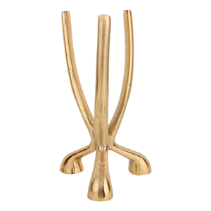Porte-bougie en aluminium doré Trifecta, fait à la main, durable, portable, décoration d'intérieur, Noël, Saint-Valentin - Product Image 1