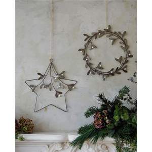 Guirnalda de Hojas Metálicas Galvanizadas Rústicas, Hecha a Mano, Estilo Shabby Chic, Decoración Navideña para Pared - Product Image 6