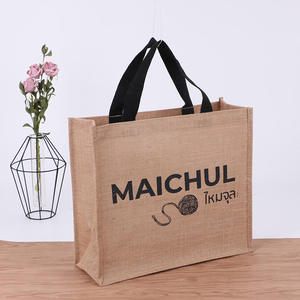 Printed Jute Shopper <b>Bag</b> with Custom Branding for Businesses - Product Image 5