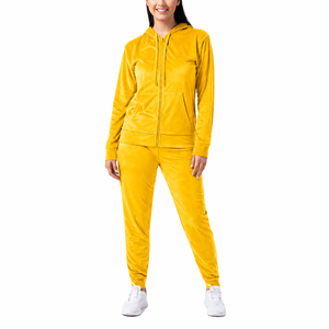 Wholesale Women's Zip Up Hoodie and Jogger <b>Pants</b> Set Premium Sportswear Custom Logo - Product Image 4