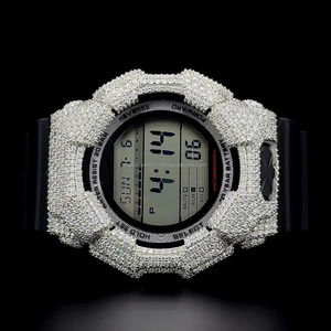 Hip Hop Jewelry 925 Sterling Silver Buss Down Fully Iced Out VVS Moissanite Diamonds DW6900 Case Moissanite Bezel <b>Watch</b> - Product Image 1