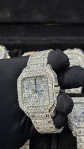 Montre entièrement sertie de diamants, mouvement automatique, fabrication artisanale de luxe, montres hip-hop entièrement serties de diamants, montres en moissanite VVS pour hommes - Product Image 3