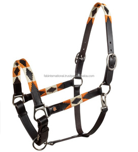 Harnais de polo pour cheval en cuir de qualité supérieure, design tressé, logo embossé, collier de tête réglable pour cheval - Product Image 2