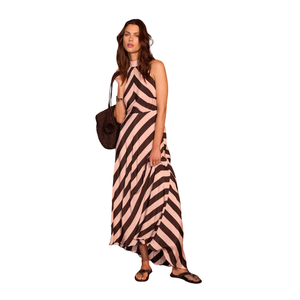 Vestido maxi informal con estampado floral para mujer, vestido con cuello cuadrado y aberturas - Product Image 2