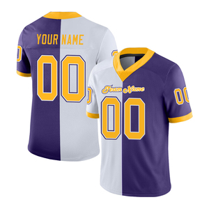 Maillots de football américain unisexes personnalisés avec logo OEM, en mesh uni, col en V, pour l'entraînement et le flag football – Vente en gros - Product Image 1