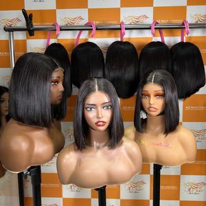 Perruques Bob en cheveux humains vierges noirs naturels du Vietnam, perruques à dentelle frontale, vente en gros, grandes ventes - Product Image 5