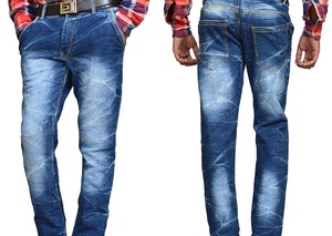 Service OEM, pantalon en denim bleu ample personnalisé avec poche latérale pour hommes, logo personnalisé, jean décontracté pour hommes, pantalon Cumbre Sports - Product Image 4