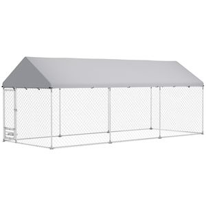 Canile per cani da esterno con portarotolo regolabile girevole impermeabile resistente ai raggi UV con chiusura di sicurezza 19.7X7.5 'X 7.5'-gabbia per animali domestici - Product Image 1