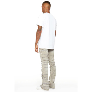 Fabricant OEM, pantalons en velours côtelé sur mesure, jeans décontractés de haute qualité, jeans déchirés vintage, jeans évasés empilés pour hommes - Product Image 5