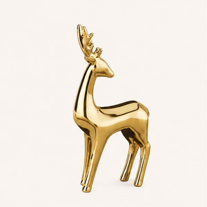 Handmade Metallic Golden <b>Christmas</b> Deer Sculpture Elegant Animal Figurine For Holiday Centerpieces Office Desktop Ornaments - Product Image 5
