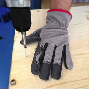 Gants de travail en cuir anti-coupure et anti-statique pour hommes et femmes, avec manchette élastique, pour la sécurité au travail. - Product Image 4