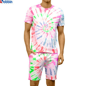 Conjunto de Pantalones Cortos Deportivos Tie Dye para Hombre, Colección de Verano, Logotipo Personalizado, Estilo Nacional, Cómodo y Transpirable, Unisex - Product Image 1