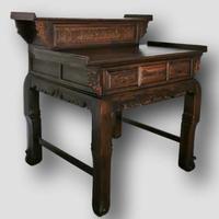 Table console et table d'appoint d'autel en bois de rose sculpté, style traditionnel de luxe, pour mobilier de salon Tam Viet