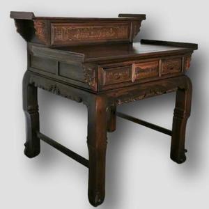 Mesa Consola y Mesa Auxiliar de Altar de Madera de Palisandro Tallada Tradicional de Lujo para Sala de Estar y Oficina en Casa - Product Image 3