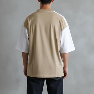 เสื้อยืดเทรนดี้สุดฮิต น้ำหนัก 210 กรัม ผ้าฝ้าย 100% ทูโทน ทรงเจอร์ซีย์ เป็นมิตรต่อสิ่งแวดล้อม ระบายอากาศได้ดี สไตล์ฮิปฮอป เสื้อยืดผู้ชายสั่งทำพิเศษ รุ่น 2026 - Product Image 3
