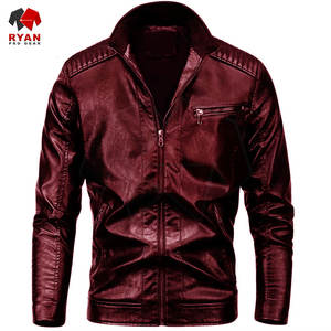 เสื้อแจ็คเก็ตหนังแท้คุณภาพสูงสำหรับผู้ชาย สีพื้น ดีไซน์ทันสมัย รับผลิตแบบ OEM ODM ขายส่ง - Product Image 4