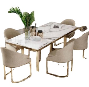 Marble Garden <b>Chair</b> with Sleek Metal Frame <b>Outdoor</b> Patio Furniture Set in Opulent Traditional Design Style - Product Image 1