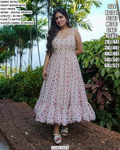 Vestido de Fiesta Largo hasta el Suelo, Moderno, de Rayón Natural con Bordado, Cómodo, Estilo Sunset Bloom, para Vacaciones - Product Image 5