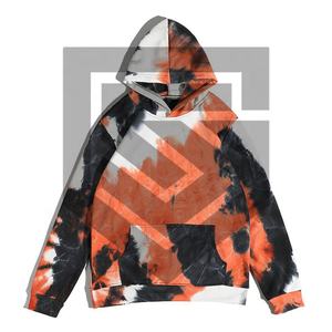 ชุดเสื้อฮู้ดมัดย้อมสำหรับผู้ชายผ้าฝ้ายมีฮู้ดปักโลโก้กำหนดสีเอง - Product Image 5