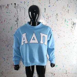 SKY BLUE <b>Mock</b> <b>Neck</b> Sweatshirt 100% Applique Embroidery wide <b>neck</b> Sweatshirt Finer Threads - Product Image 3