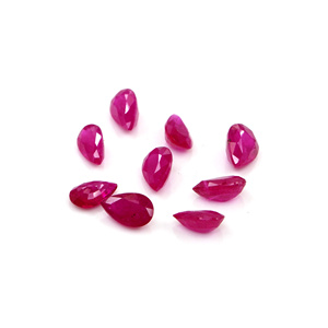 Rubíes naturales sin tratar de Mozambique, calibrados en forma de pera de 4x6 mm, piedras preciosas de rubí facetadas naturales sueltas para la fabricación de joyas, listas para usar. - Product Image 4