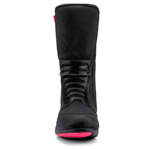 Bottes de moto en cuir microfibre imperméables et respirantes de haute qualité, personnalisables, avec embout en acier et fermeture auto-agrippante - Product Image 3
