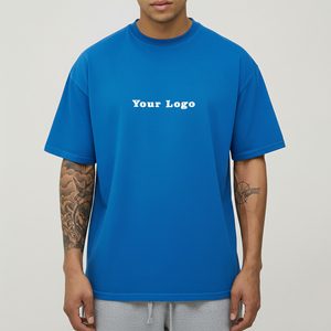 เสื้อยืดโอเวอร์ไซส์สีดำแบบสั่งทำ OEM/ODM สำหรับผู้ชาย ทรงไหล่ตก ผ้าคอตตอนหนา 100% สีพื้น ระบายอากาศได้ดี สไตล์ฮิปฮอป - Product Image 1