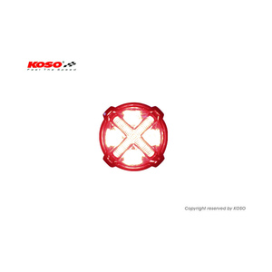 Feu arrière universel pour moto KOSO, lentille rouge, base chromée, étanche - Product Image 2