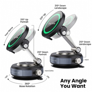Support de chargeur de voiture magnétique sans fil 15W en gros, ventouse puissante 120LBS, rotation à 780°, accessoires pour téléphone portable - Product Image 3