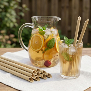 KEIFU 12mm*21cm Eco-friendly <b>Bamboo</b> Boba Disposable STR-005 Straws for Bubble Tea <b>Coffee</b> 125 Pcs 18 Bags/Carton TW Customized - Product Image 5