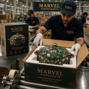 หม้อสแตนเลสเก็บความร้อน Marvel Handicrafts สำหรับใส่อาหารในช่วงเทศกาลอีดและรอมฎอน พร้อมฝาปิดตกแต่งสวยงาม - Product Image 4