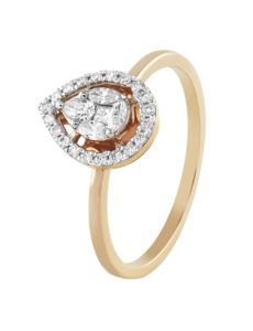 Wholesale 14K Rose Gold Pear Diamond Halo Cluster <b>Ring</b> Teardrop Real Diamond Engagement <b>Ring</b> For Women <b>Dainty</b> Fine Jewelry - Product Image 2