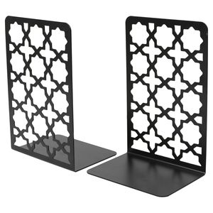 Premium Metal Bookends Decorative Geometric Design Heavy Duty Non Slip Book Holders for Home Office <b>Study</b> <b>Desk</b> - Product Image 3