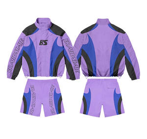 Ensemble personnalisé pour hommes, deux pièces, coupe-vent et short personnalisés, ensemble de survêtement réfléchissant, fermeture éclair, nylon, ensemble coupe-vent deux pièces - Product Image 3