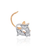 Zota Jewel - Piercing de nez en forme d'étoile en diamant naturel plaqué or 18 carats - Bijoux fins pour femmes - Taille standard