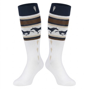 Chaussettes d'équitation montantes rouges personnalisées pour femmes, avec bout et talon noirs, respirantes, séchage rapide, légères et confortables - Product Image 2
