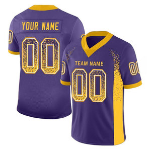 Jersey Sepak Bola Emas Custom Unisex V-Neck Bahan Mesh Cetak Sublimasi Nama Tim Nomor Depan Anti Lembab Bernapas Dewasa - Product Image 1